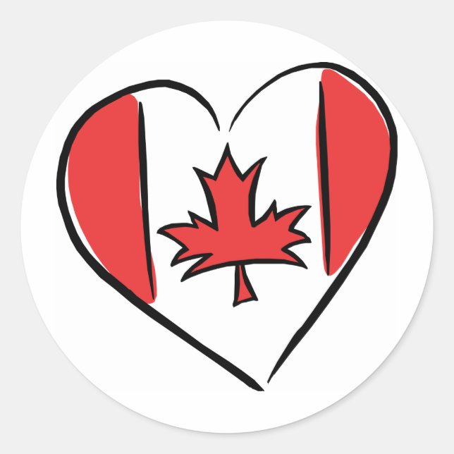 I Love Canada Classic Round Sticker (Front)