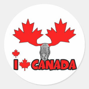 I love Canada Classic Round Sticker