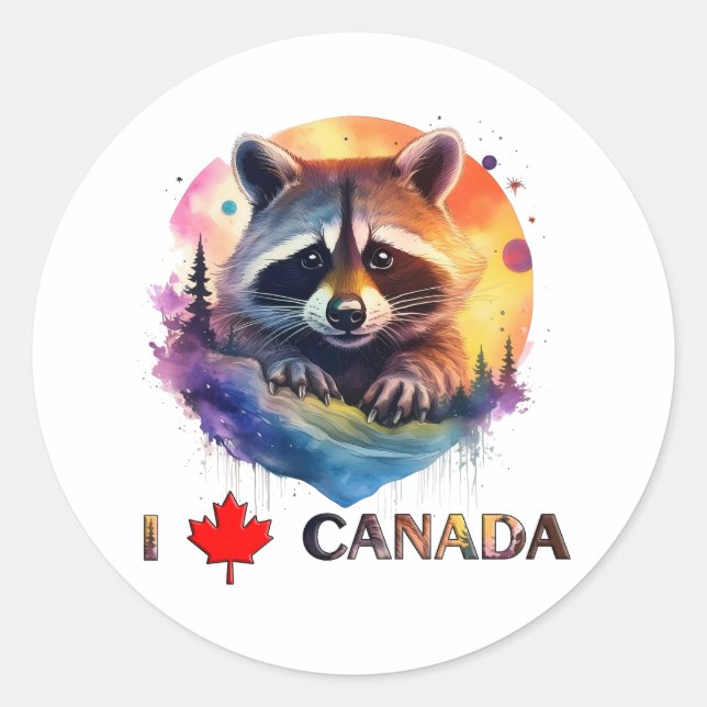 I love Canada Classic Round Sticker (Front)