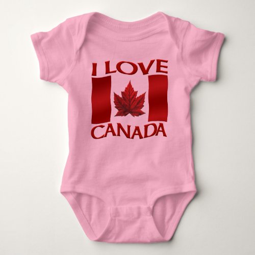 I Love Canada Creeper Baby Canada One_Piece Shirt