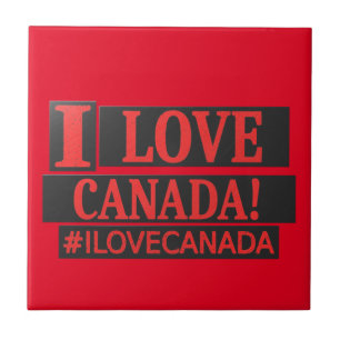 "I LOVE CANADA" Cute Expression Design Buy Now Ceramic Tile