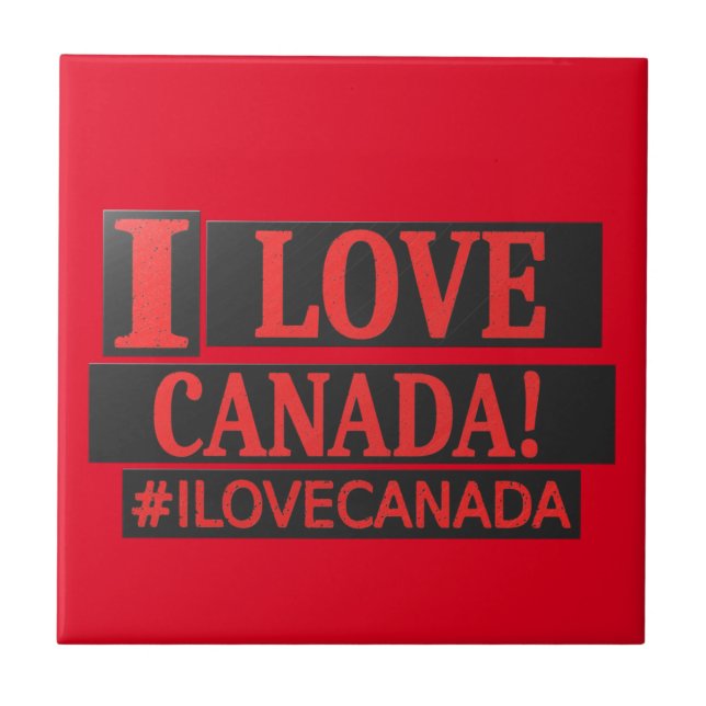 "I LOVE CANADA" Cute Expression Design Buy Now Ceramic Tile (Front)