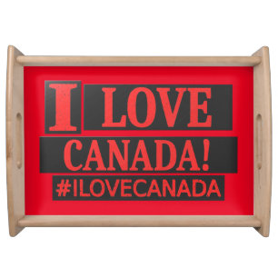 "I LOVE CANADA" Cute Expression Design Buy Now Serving Tray