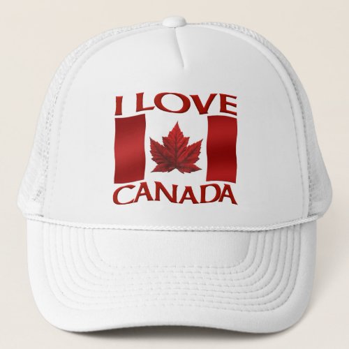 I Love Canada Flag Trucker Hat Canada Souvenir Cap