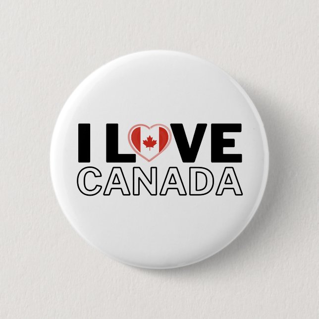 I LOVE CANADA - For real Canadians! Button (Front)