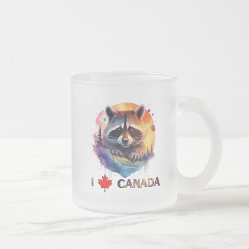 I love Canada Frosted Glass Coffee Mug