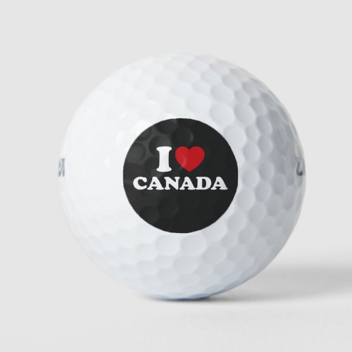 I Love Canada Golf Balls
