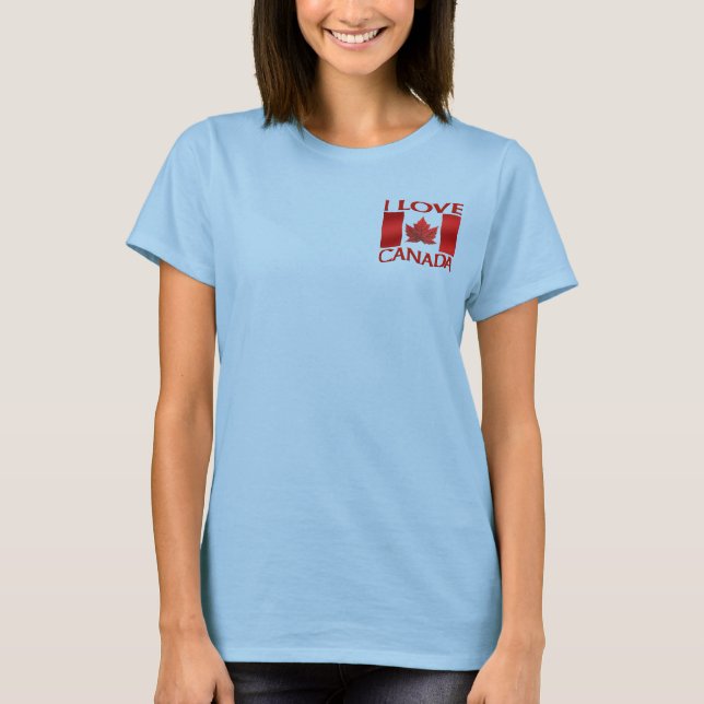 I Love Canada Golf Shirt Women's Canada Polo Shirt (Front)