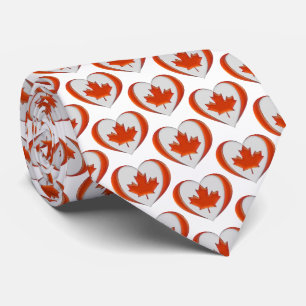 I Love Canada Heart Flag Maple Leaf Not for Sale Neck Tie
