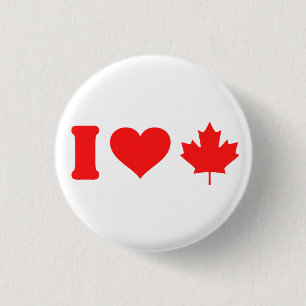 I love Canada heart leaf Button