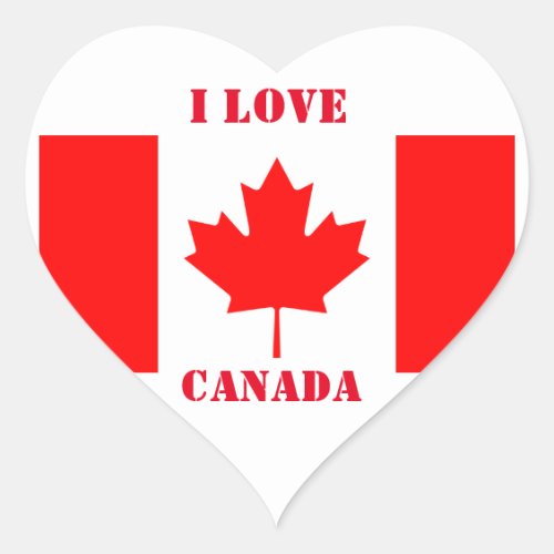 I LOVE CANADA HEART STICKER