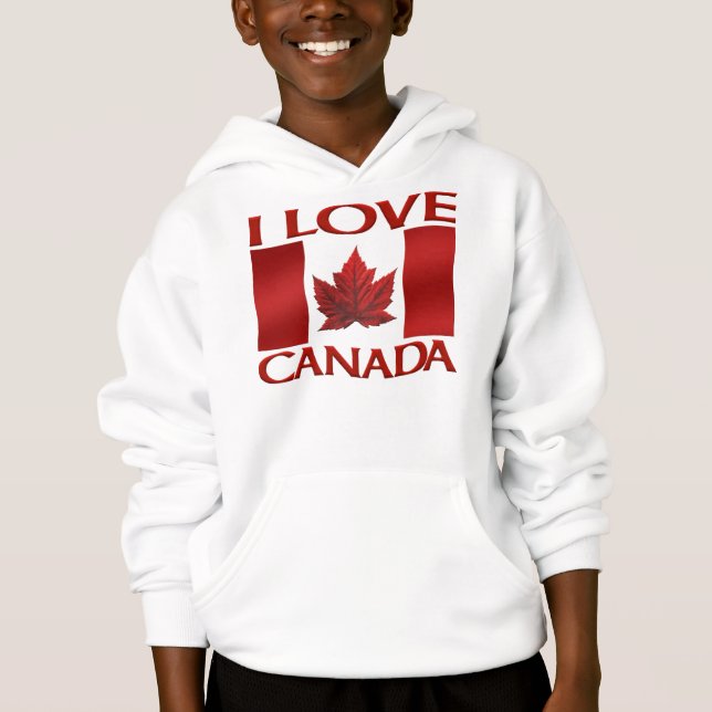 I Love Canada Hoodie Souvenir Canada Sweathirt (Front)