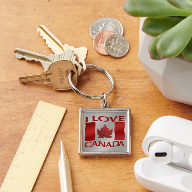 I Love Canada Keychains Canada Souvenir Keychain (Desk)