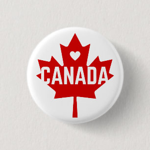 I love Canada leaf Button