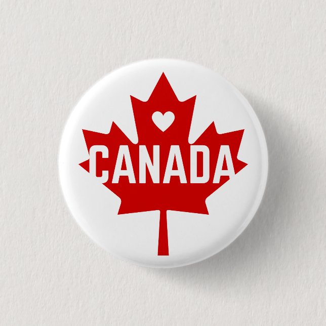 I love Canada leaf  Button (Front)