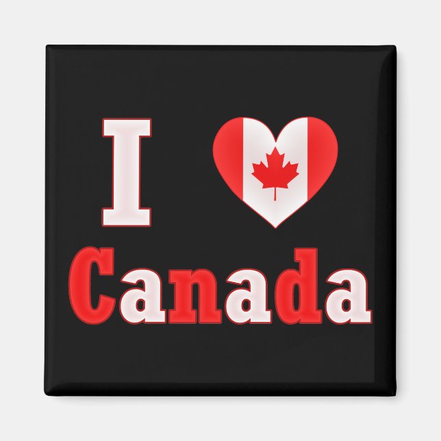 I Love Canada Maple Leaf Heart Magnet (Front)