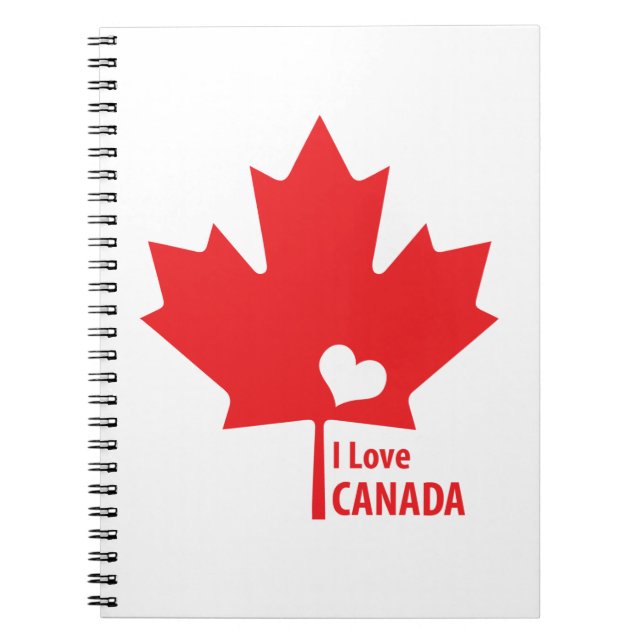 I love Canada Maple Leaf Notebook (Front)
