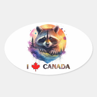 I love Canada Oval Sticker