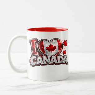I Love Canada Patriotic Soccer Fan Mug   Canadian 