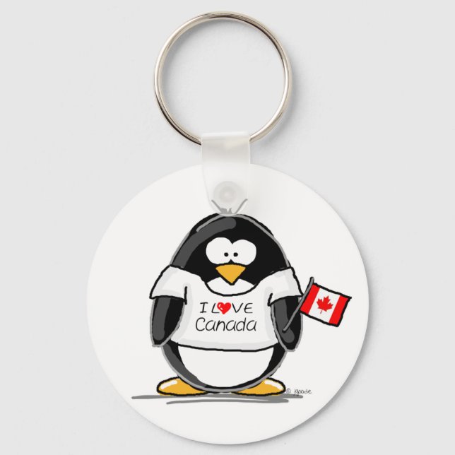 I Love Canada Penguin Keychain (Front)