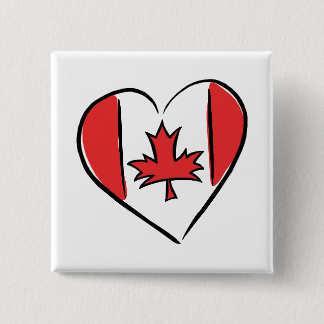 I Love Canada Pinback Button (Front)