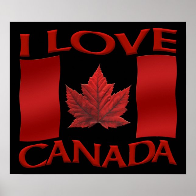 I Love Canada Poster Canada Souvenir Poster Print (Front)