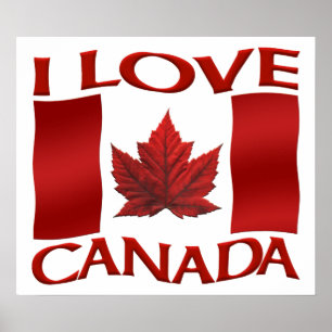 I Love Canada Poster Canada Souvenir Poster Print