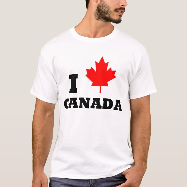 I Love Canada Red Maple Leaf T-shirt (Front)