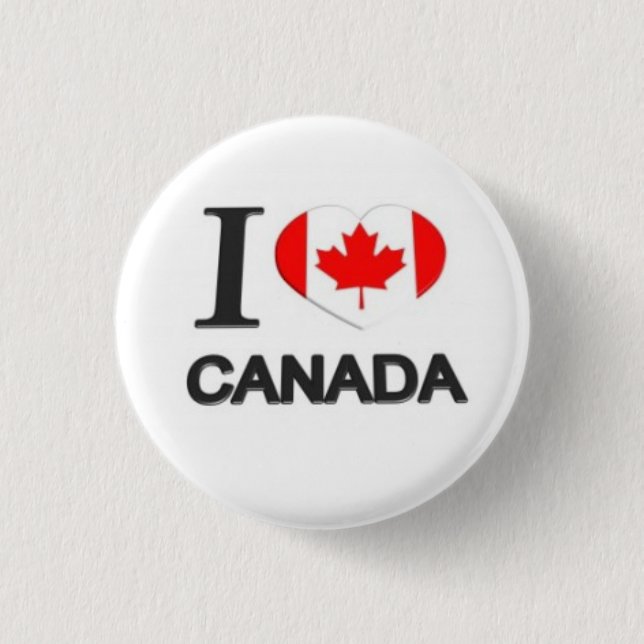I Love Canada - Red Taco antitrump Trucker  Button (Front)