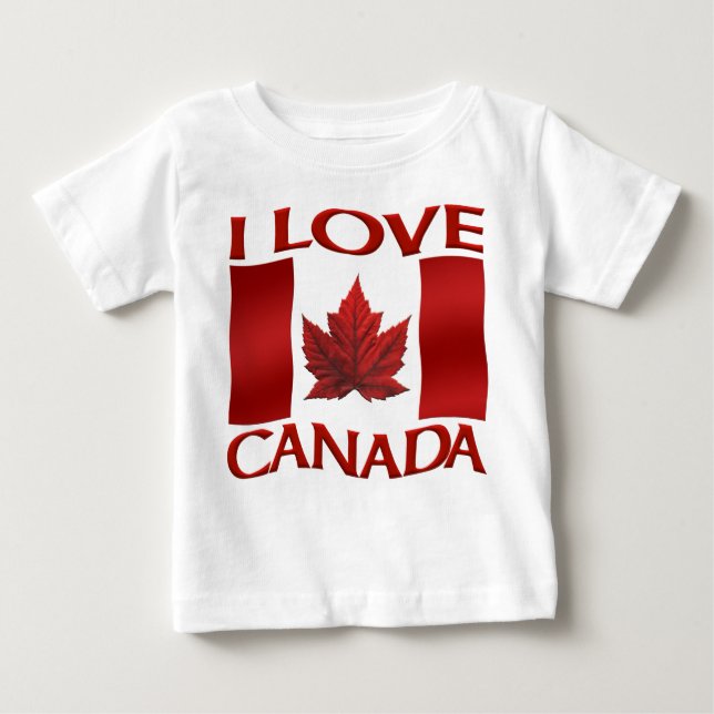 I Love Canada Souvenir Romper Baby Canada Romper (Front)