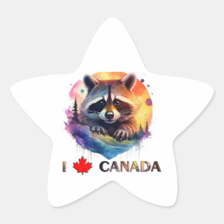 I love Canada Star Sticker