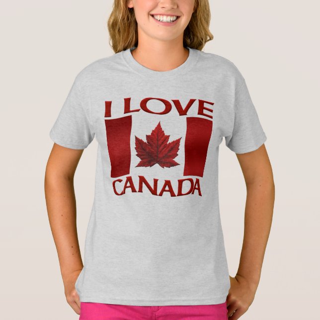 I Love Canada T-shirt Kid's Souvenir Canada Shirt (Front)