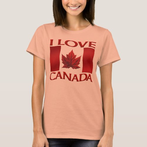 I Love Canada T_shirt Ladys Souvenir Canada Shirt