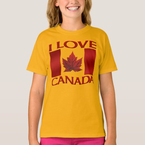I Love Canada T_shirt Organic Girls Canada Tee