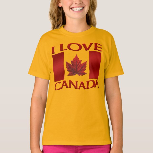 I Love Canada T-shirt Organic Girl's Canada Tee (Front)