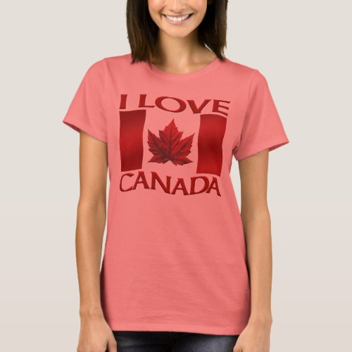I Love Canada T_shirt Organic Womens Canada Tee