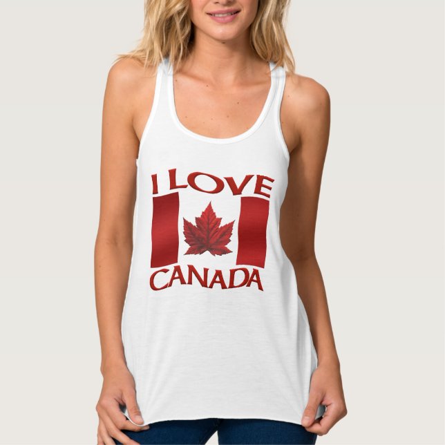 I Love Canada T-shirt Women's Canada Souvenir Tops (Front)