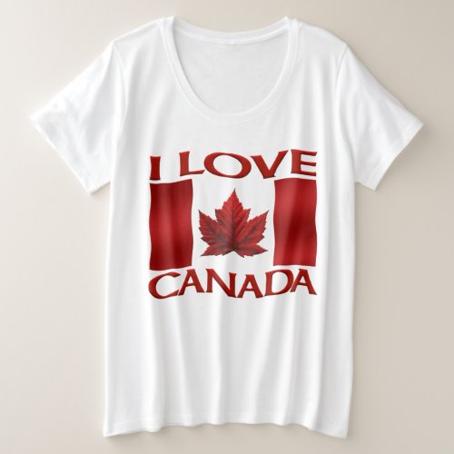 I Love Canada T_shirt Womens Plus Size Canada Tee