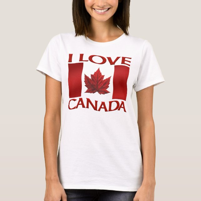 I Love Canada T-shirt Women's Plus Size Flag Shirt (Front)