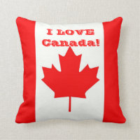 I Love Canada! Throw Pillow