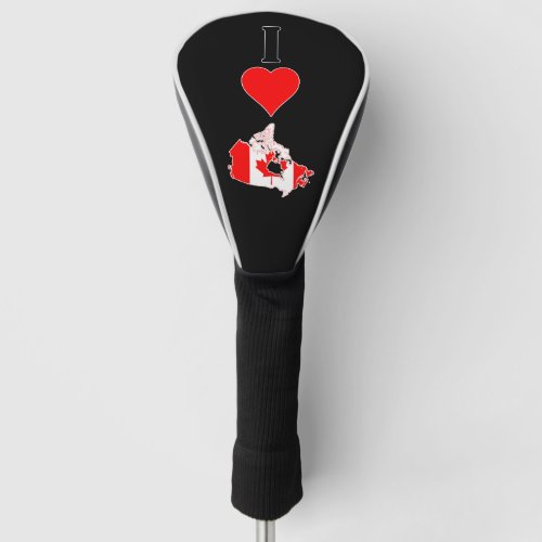 I Love Canada Vertical I Heart Country Flag Map Golf Head Cover