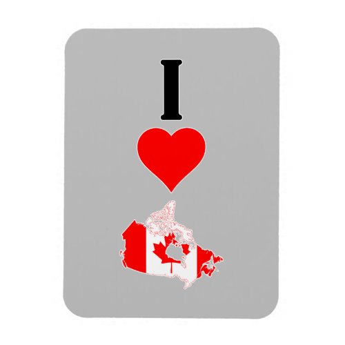 I Love Canada Vertical I Heart Country Flag Map Magnet