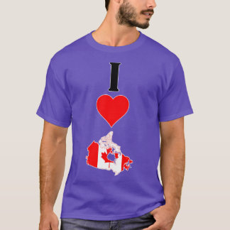 I Love Canada Vertical I Heart Country Flag Map T-Shirt
