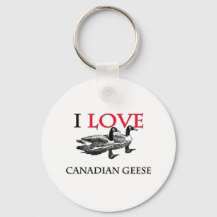 I Love Canadian Geese Keychain