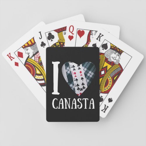I love canasta heart  Funny canasta Playing Cards