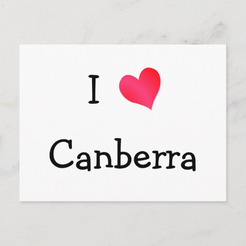 I Love Canberra Postcard