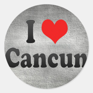 I Love Cancun, Mexico Classic Round Sticker