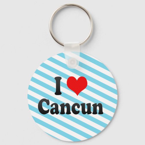 I Love Cancun Mexico Keychain