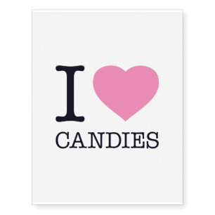 I LOVE CANDIES TEMPORARY TATTOOS
