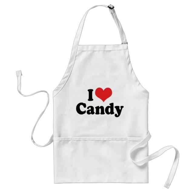 I Love Candy Adult Apron (Front)